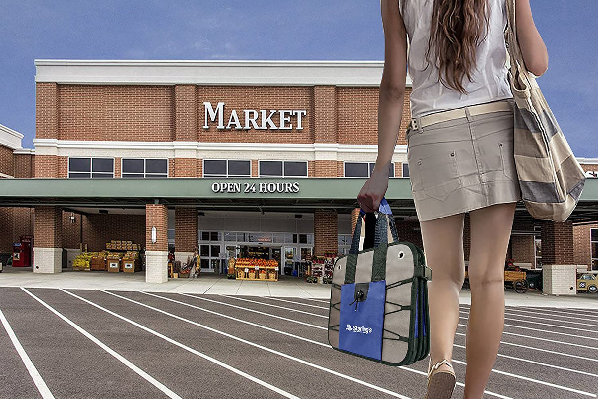 Car Trunk Organizer - Durable Storage SUV Cargo Organizer Adjustable, Blue