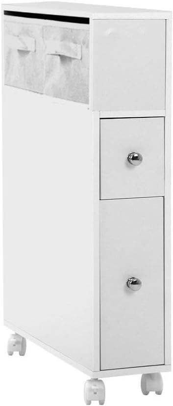 Bathroom Cabinet w/Wheels 70cm Toilet Storage Caddy Holder