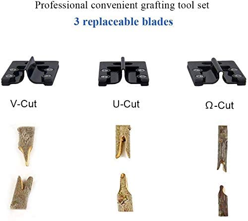Professional Garden Grafting Pruning Pruner Cutting Tools, Fruit Tree Grafting Kit Shear Scissor for Plant/Branch/Twig/Vine/Fruit Tree - (U-Cut & V-Cut & Ω-Cut)