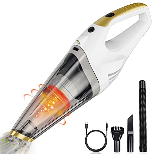 Handheld Vacuum Cordless, Upgraded 8000PA Super Suction Power Car Vacuum for Wet & Dry Clean, Portable Vacuum Cleaner 2000mAh Lithium Battery, 12V Vac for Home and Car Cleaning