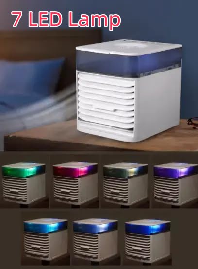 Portable Air Conditioners Fan, USB Personal Mini Air Cooler, Air Conditioner with LED Light, Personal Mini Evaporative Cooler for Office Small Room Car