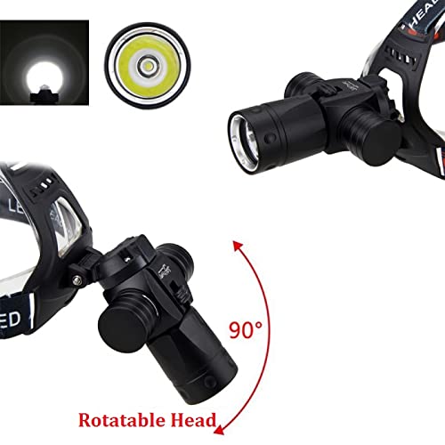 Aluminum Waterproof Diving Swimming Hiking Camping Hunting Fishing Headlamp Underwater 1800 Lumen Safety Head Light Flashlight