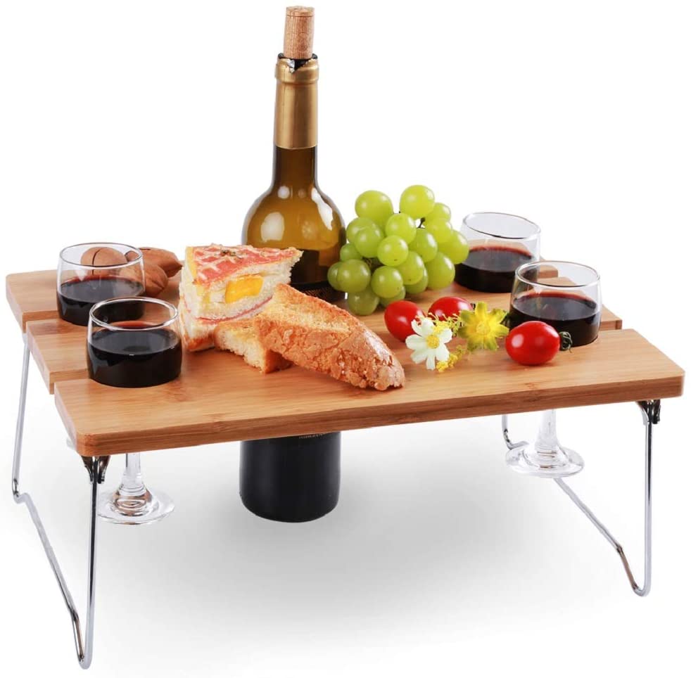 Bamboo Foldable Snack Table