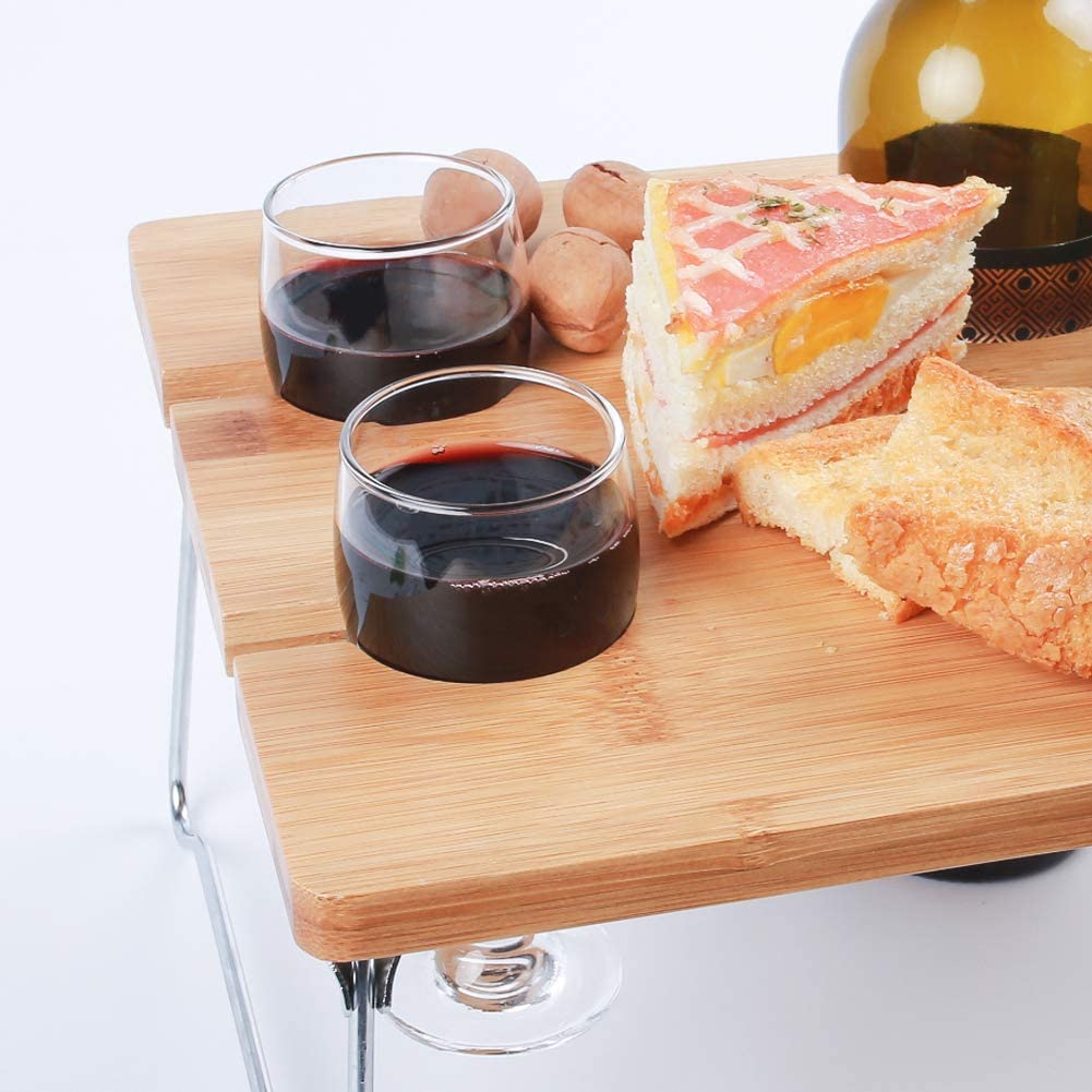 Bamboo Foldable Snack Table