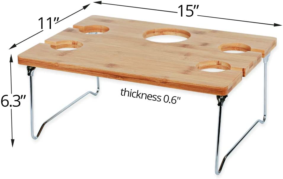 Bamboo Foldable Snack Table