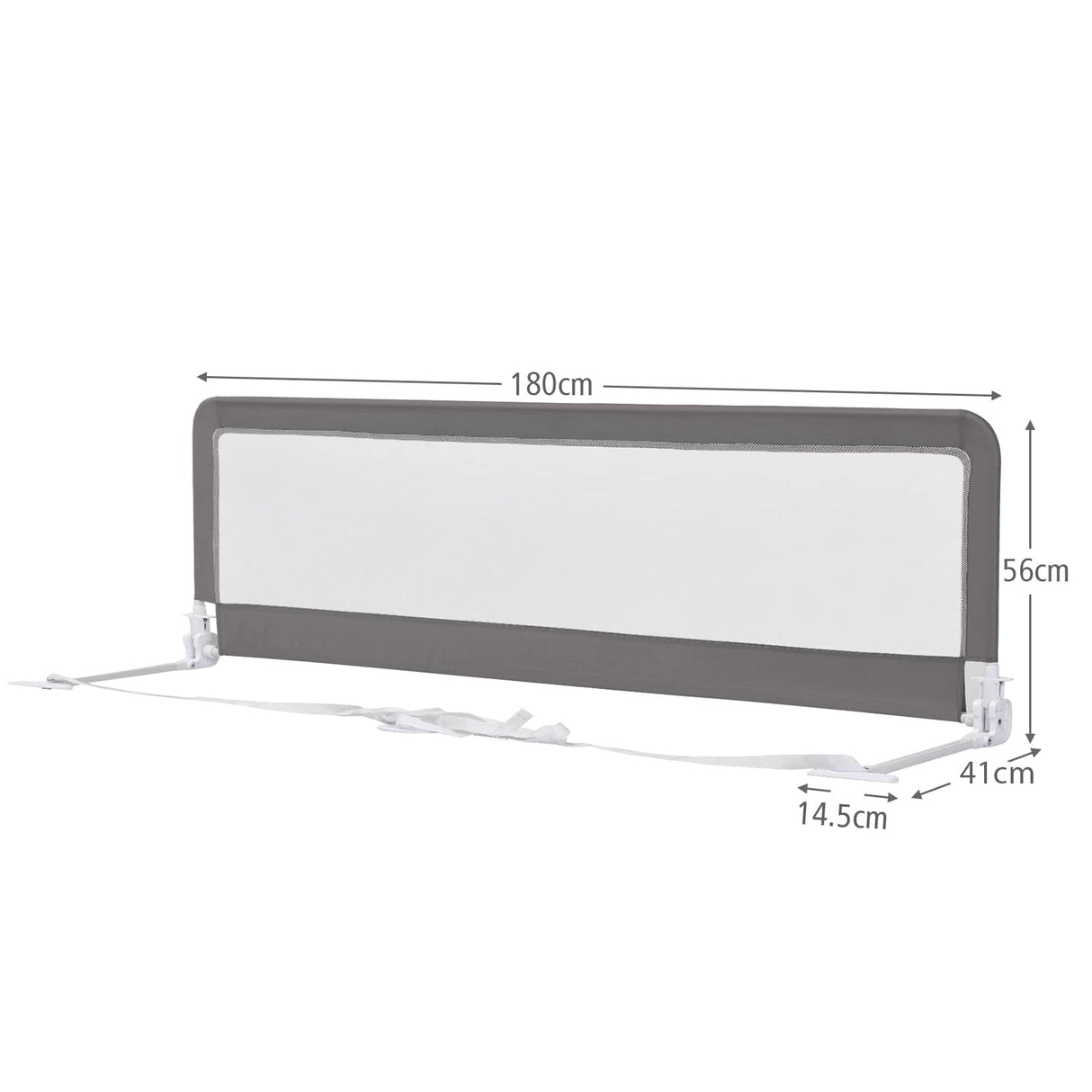 Bed Rails for Toddlers, 180cm Extra Long, Swing Down Bed Guard w/Safety Strap for Convertible Crib, Folding Baby Bedrail for Kids Twin, Double, Full Size Queen & King Mattress