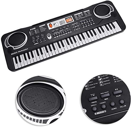 Electric Keyboard Piano 61-Key, Piano Keyboard 61 Key Electric Digital Music Keyboard