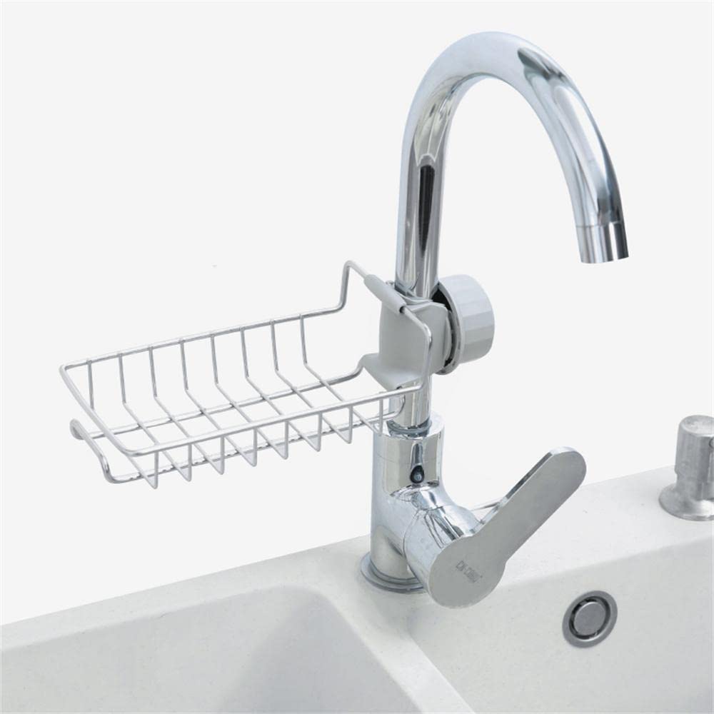 Sponge Holder Faucet Storage Rack Stainless Steel Drainer Sink Caddy Organizer for Kitchen Bathroom Accessories