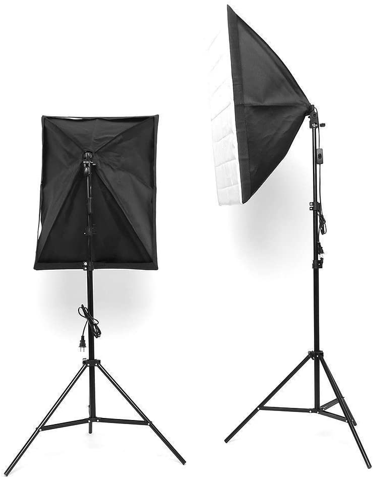 2x25W LED Continuous Lighting Kit 20"x28"/50x70cm Softbox Soft Box Photo Studio Set Light Bulbs Lamp 5500K Photography E27 Socket Softboxes AU Plug