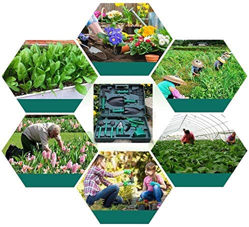 Garden Tools Set,10 Piece Gardening Gifts Stainless Stee Garden Tool Set with Storage case with Garden Trowel Pruners ,Rake, Shovel, Trowel, Sprayer, and More -Garden Gifts for Men & Women