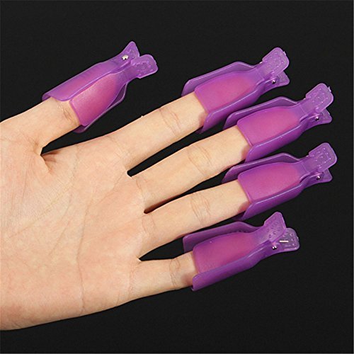 Acrylic Nail Art Polish Remover Wrap Cleaner Superior Clip Caps-10Pcs
