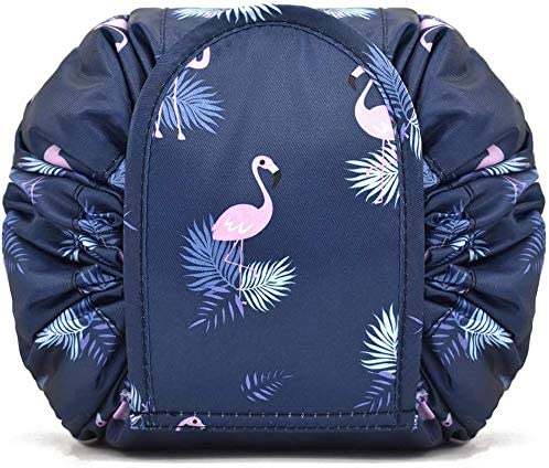 Portable Lazy Drawstring Makeup Bag (Flamingo)
