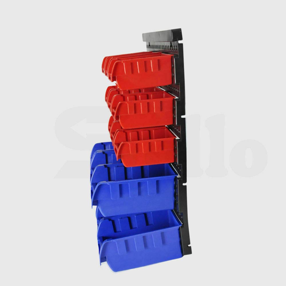 30 Tool Storage Bins Wall Mounted Organiser Parts Garage Workshop Box Shed Rack