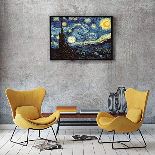 DIY Paint by Numbers Kit for Adults - Van Gogh The Starry Night Replica | DIY Paint by Numbers Landscape Scene Paintings Arts Craft for Home Wall Decor | Canvas, Brushes, Acrylic Paints Included