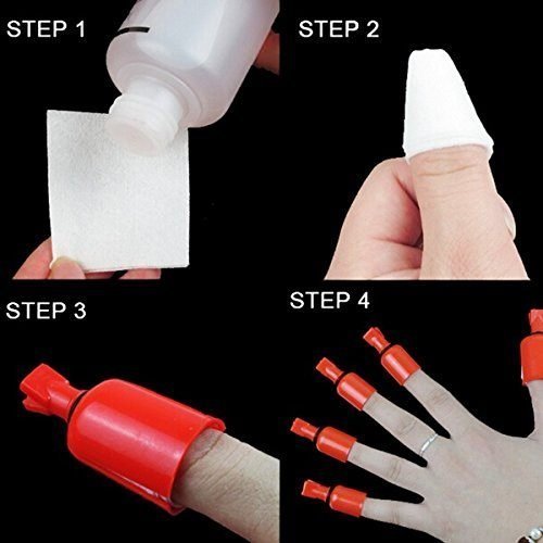 Acrylic Nail Art Polish Remover Wrap Cleaner Superior Clip Caps-10Pcs