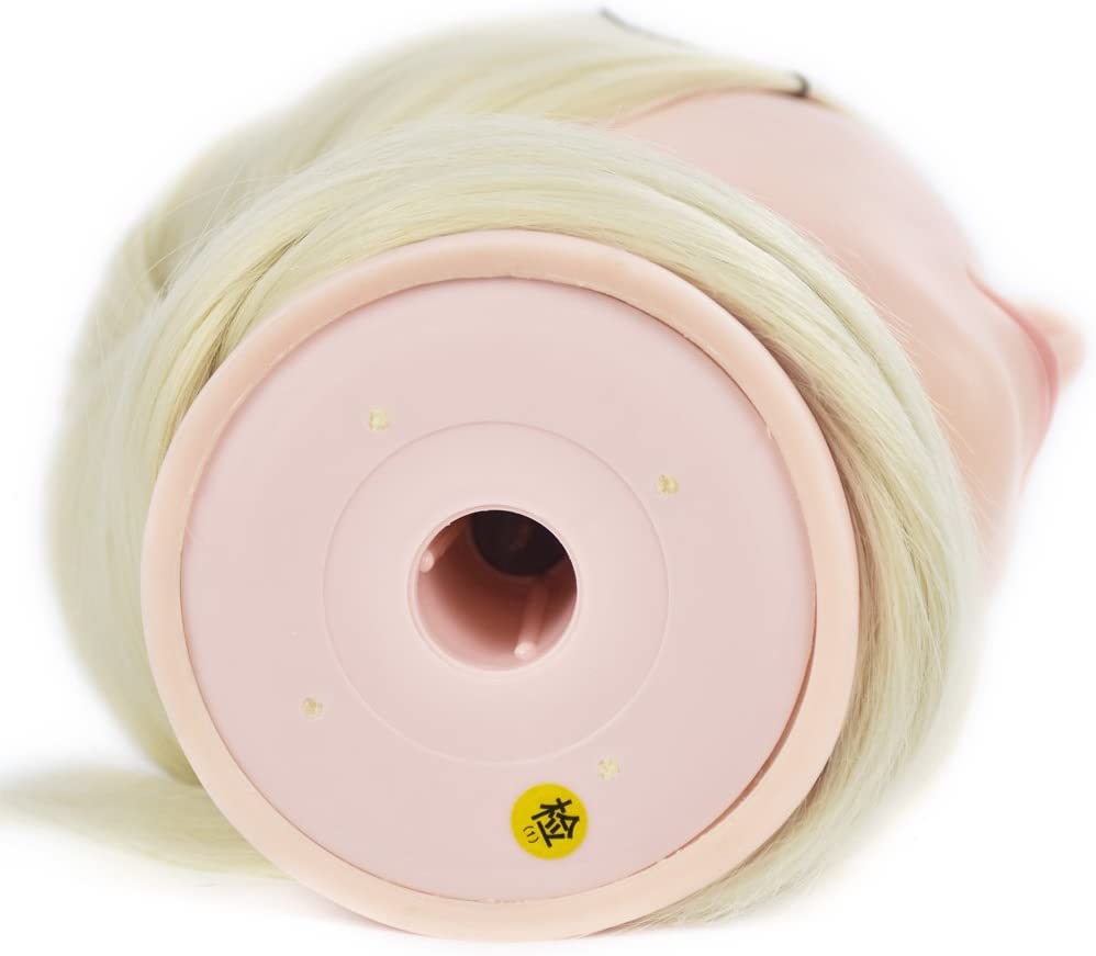 26"-28" Mannequin Head Hair Styling Training Head Manikin Cosmetology Doll Head Synthetic Fiber Hair and Free Clamp Holder (Blonde)