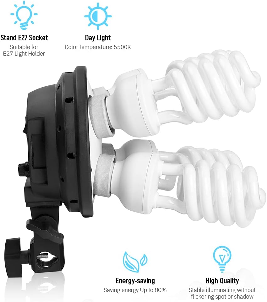 1800W Softbox Lighting Kit 20"x 28"/ 50x70 cm Soft Box Reflector 8X 45W 5500K Continuous Lighting Bulbs 2M Light Stand with Carrying Bag for Portrait Product Fashion Video Shooting