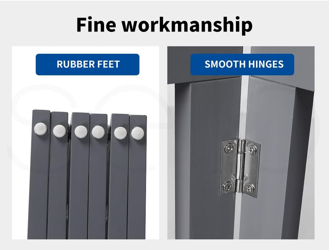 Dog Gates Pet Gates Indoor Foldable Dog Fence Puppy Safety Stair Barrier Security Door, Height 1.4M,Grey