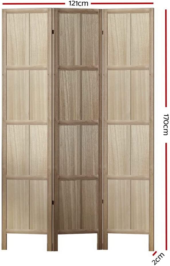 Room Divider Screen Privacy Wood Dividers Stand 3 Panel Brown