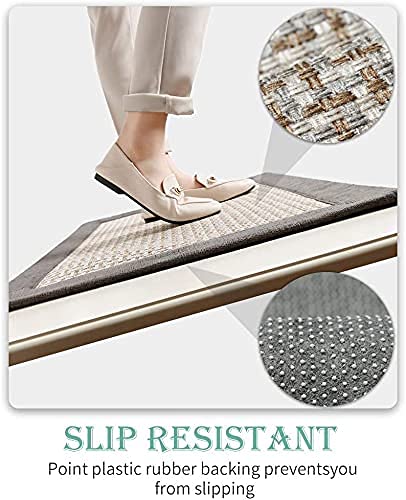 Kitchen Floor Mats for in Front of Sink Kitchen Rugs and Mats Non-Skid Twill Kitchen Mat Standing Mat Washable (24"x40") (Grey)