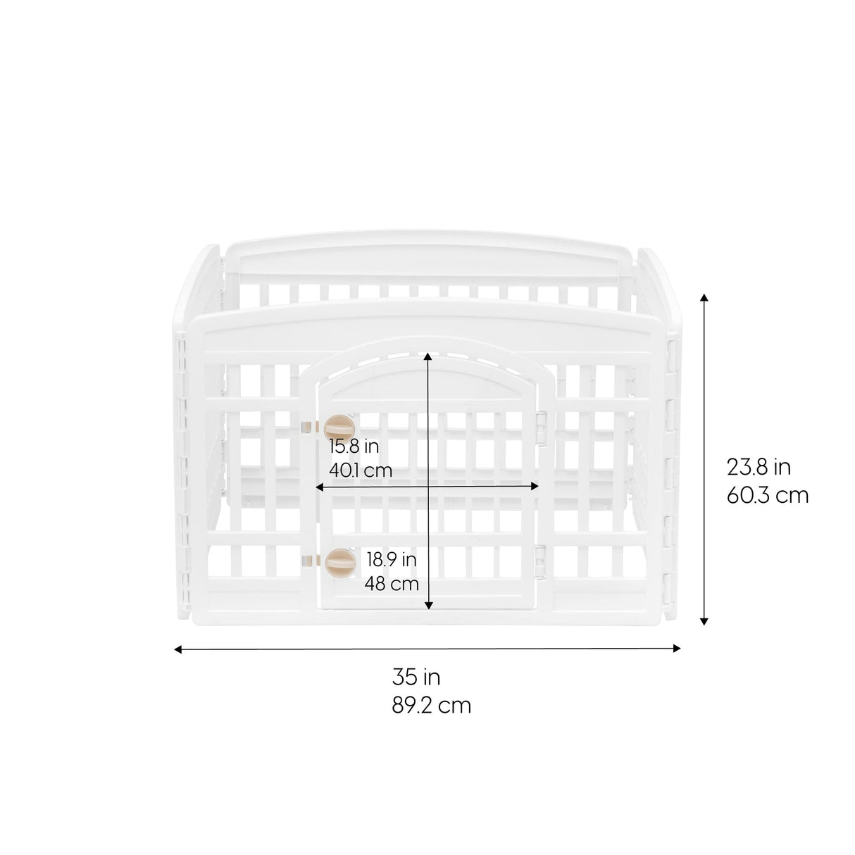 24" Exercise 4-Panel Pet Playpen with Door, Dog Playpen, Puppy Playpen, for Small and Medium Dogs, Keep Pets Secure, Easy Assemble, Fold It Down, Easy Storing, Customizable, White