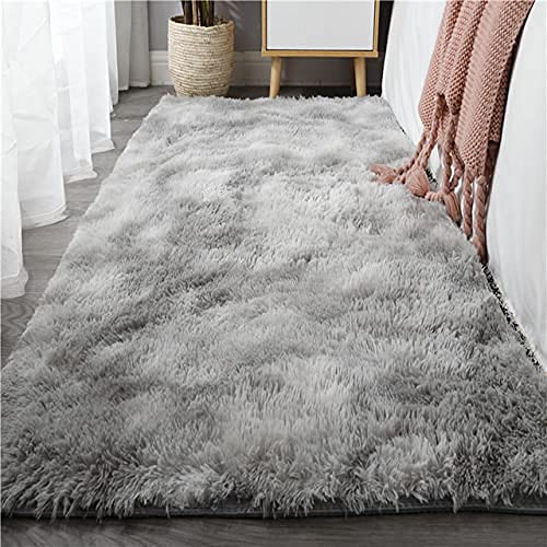 Area Rug Super Soft Indoor Modern Shag Shaggy Silky Smooth Rugs Fur Fluffy Anti-Skid Carpet Living Room Dining Room Bedroom Floor Mat