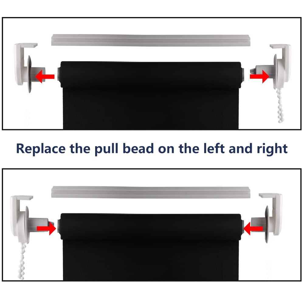 Blackout Roller Blinds for Windows, Thermal Fabric Window Blinds, Waterproof Roller Blinds for Office, Bedroom, Bathroom, 51 x 200 cm, Black