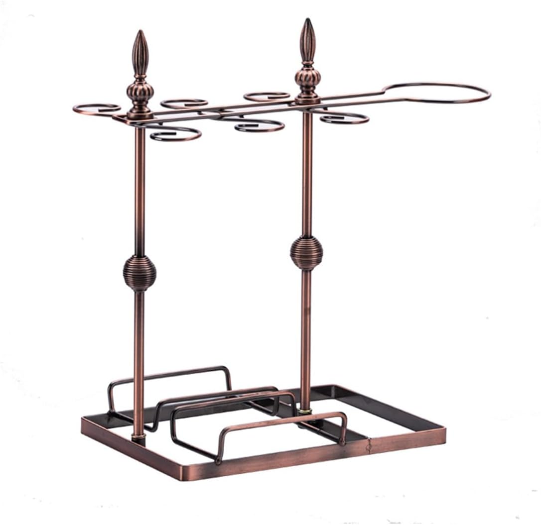 Wine Glass Holder Stand Wine Organiser Rack can Holds Up to 1 Decanter, 2 Bottles and 6 Glasses for Home Bar Furniture,Bronze