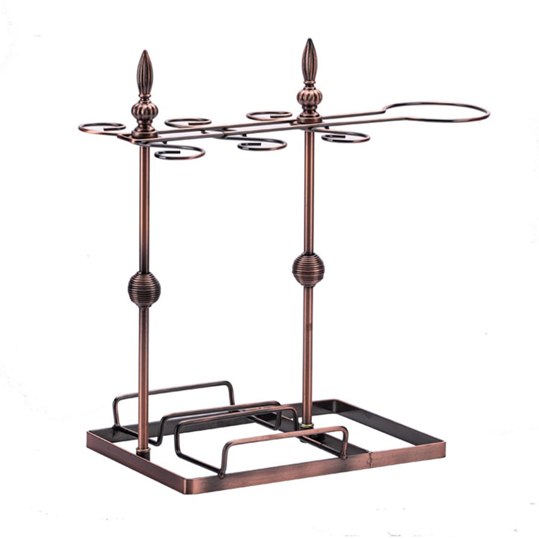 Wine Glass Holder Stand Wine Organiser Rack can Holds Up to 1 Decanter, 2 Bottles and 6 Glasses for Home Bar Furniture,Bronze