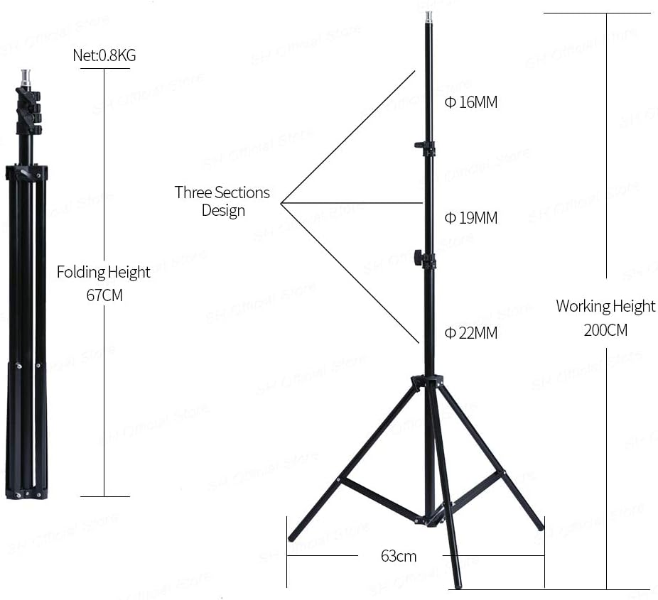 Studio Continuous Lighting Kit Softbox Kit Background Set -- 2 Softbox + 10*5.2ft Backdrops(Black White Green Gray) + 6.6*6.5ft Background Support + Light Stand + 2x25W 5500K LED Bulbs + Portable Bag