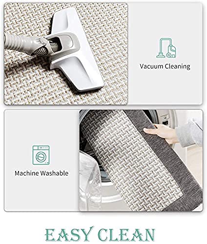 Kitchen Floor Mats for in Front of Sink Kitchen Rugs and Mats Non-Skid Twill Kitchen Mat Standing Mat Washable (24"x40") (Grey)