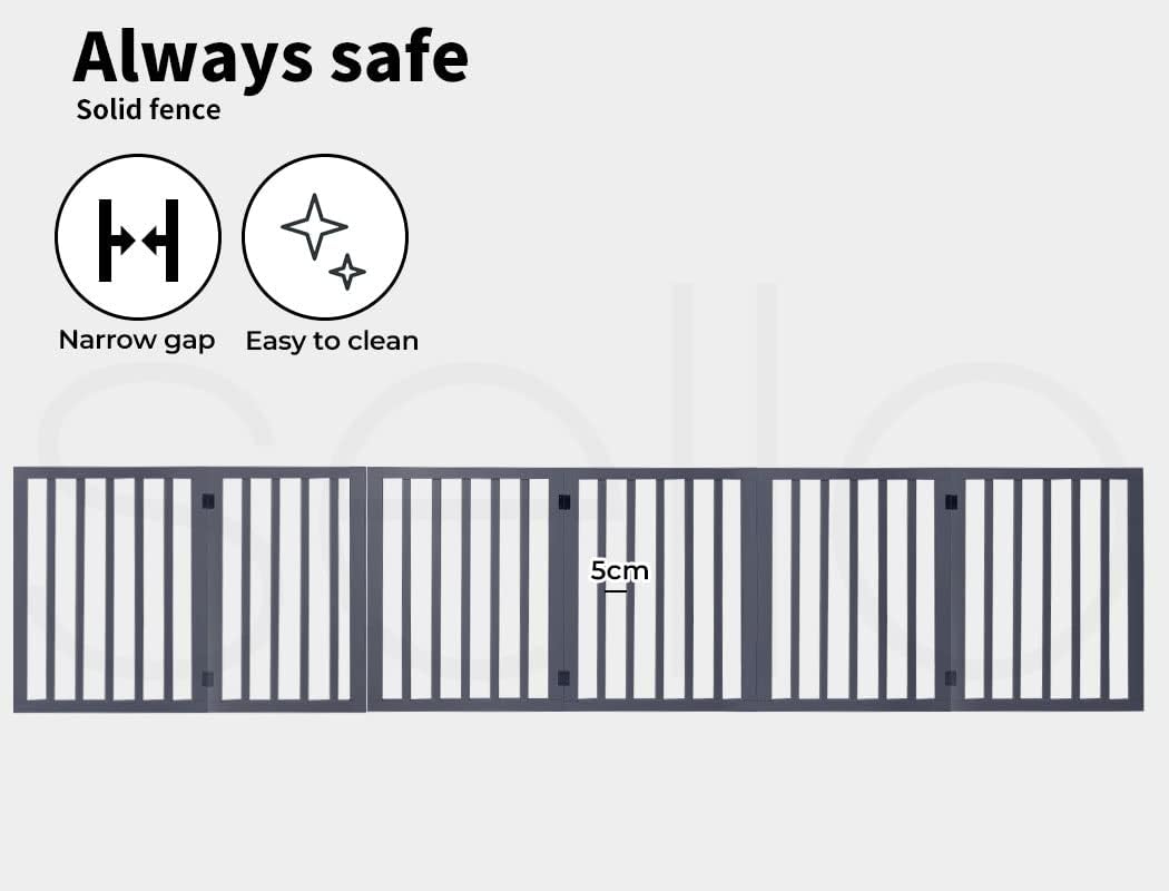 Dog Gates Pet Gates Indoor Foldable Dog Fence Puppy Safety Stair Barrier Security Door, Height 1.4M,Grey