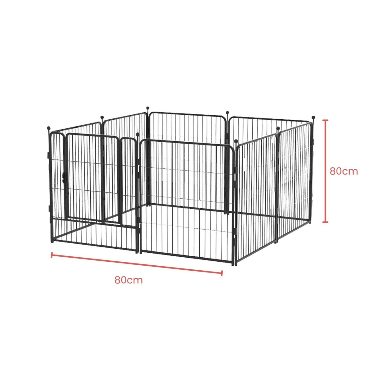 8-Panel 32-Inch Foldable Metal Dog Playpen – Black