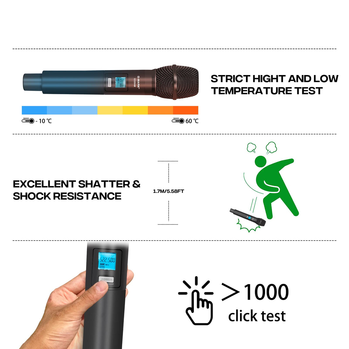 G-MARK Dual-Channel UHF Wireless Microphone System