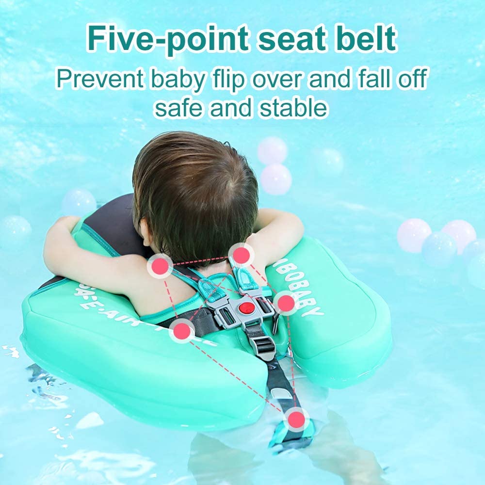 Baby Swim Float With Canopy, Non-Inflatable Solid Baby Float, Upgrade Soft Skin-friendly Fabric, With Adjustable Safety Strap, Material Infant Swim Float for Boys and Girls Compatible 13-40 Pounds Infant/Baby/Toddler