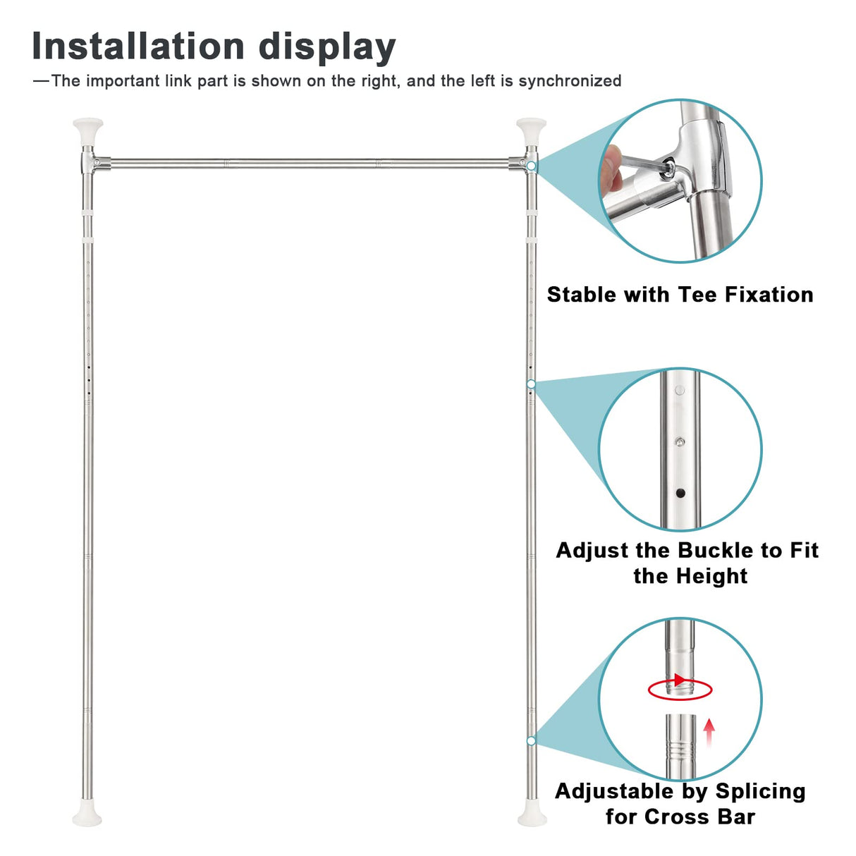 Curtain Divider Stand - 48 to 72 inches Expandable Room Divider,Damage Free Freestanding Vertical Tension Stand