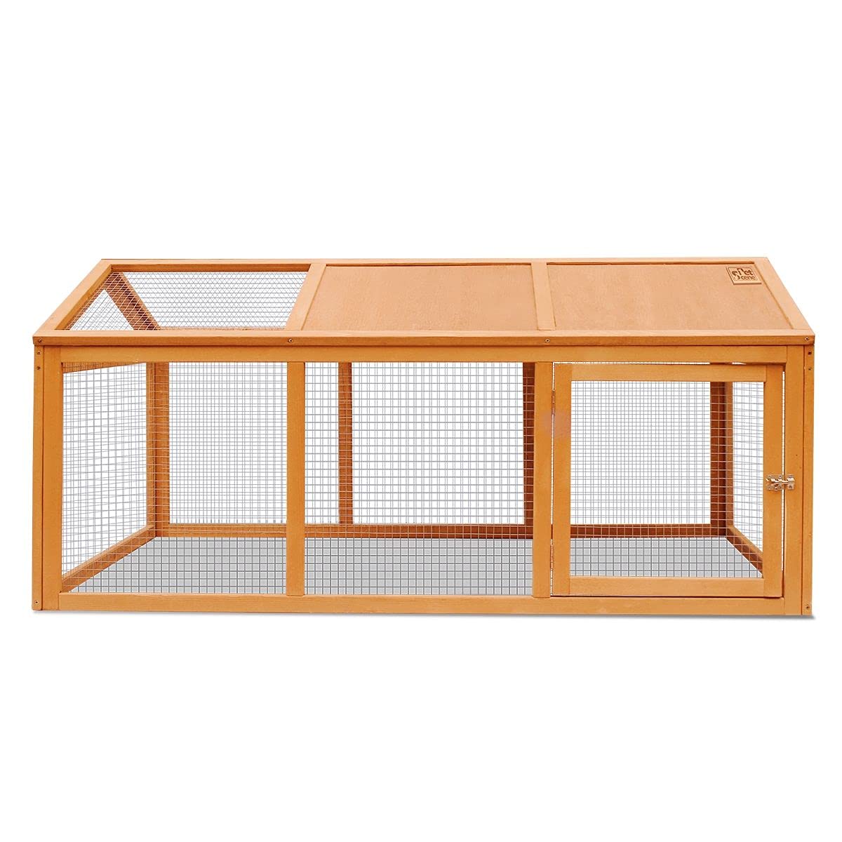 Fir-Wood & Wire Small-Animal Hutch with Covered Run – 150 × 90 × 70 cm