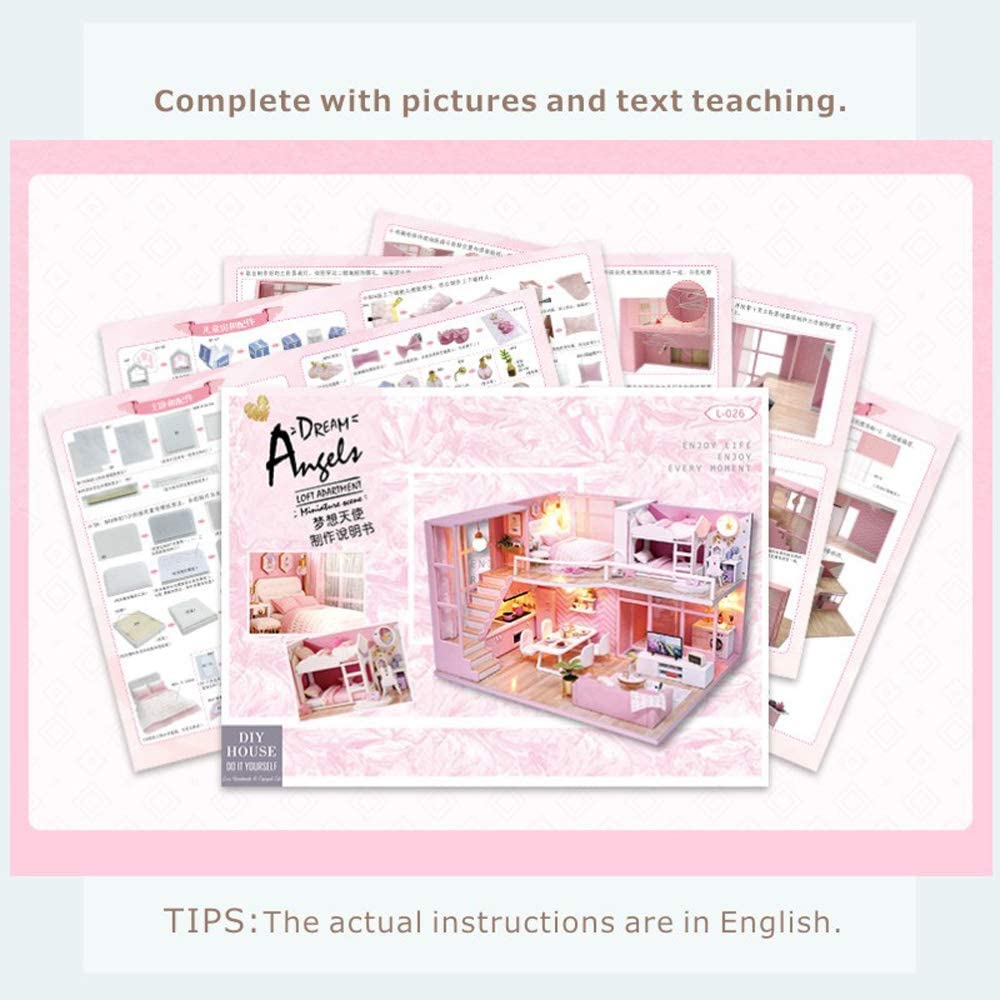 DIY Dollhouse Miniature with Furniture Kit