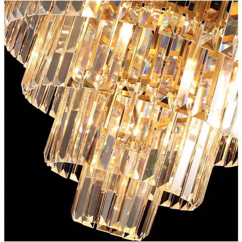 Modern Crystal Chandeliers D40cm H50cm 3 Colors Hanging Pendant Staircase Lighting 4 Bulbs Included Flush Mount Ceiling Chandelier Fixture for Dining Room Living Room Bedroom Entryway Stairwell