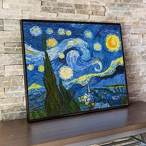 DIY Paint by Numbers Kit for Adults - Van Gogh The Starry Night Replica | DIY Paint by Numbers Landscape Scene Paintings Arts Craft for Home Wall Decor | Canvas, Brushes, Acrylic Paints Included