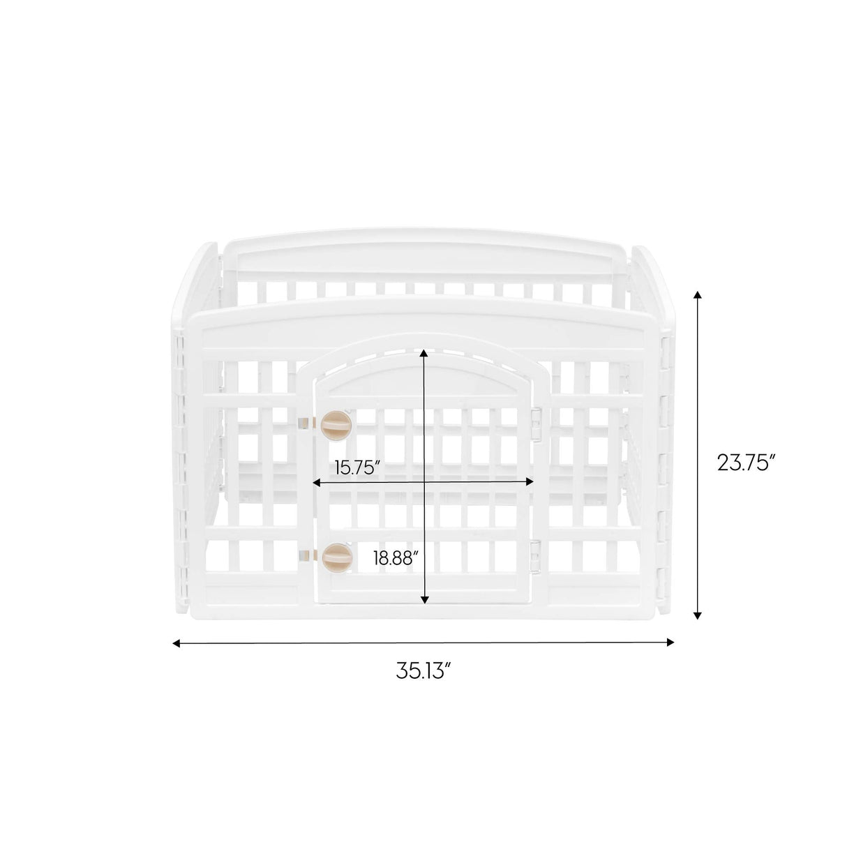 24" Exercise 4-Panel Pet Playpen with Door, Dog Playpen, Puppy Playpen, for Small and Medium Dogs, Keep Pets Secure, Easy Assemble, Fold It Down, Easy Storing, Customizable, White