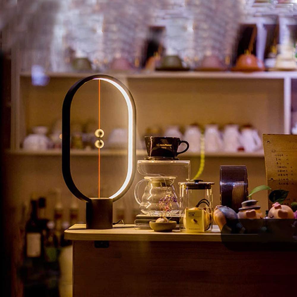 Cafe 63 Heng Balance Lamp, smart Magnetic Suspension Led Lights For Room,creative Desk Lamp For Bedroom,reading Lamp For Home Office,modern Lamps For Living Room,home Dorm Bedside Rustic Night Light,fun Birthday Present(Black)