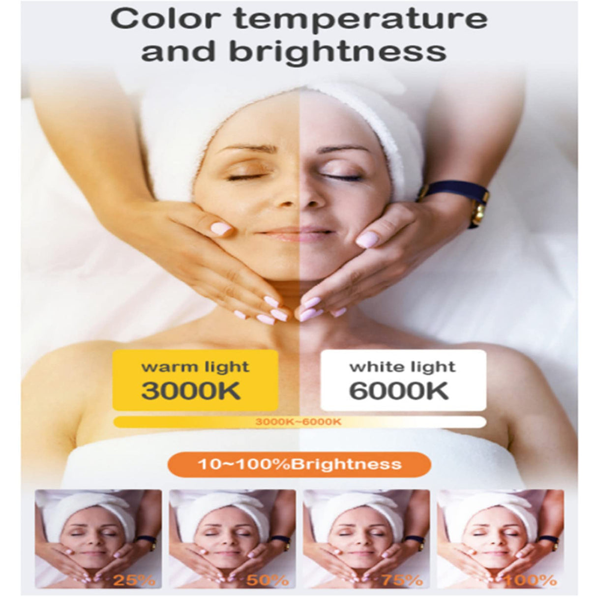 Led Half Moon Lash Light for Lash Extension,Beauty Desk Lamp,lash Lamp with Color Dimmable,U-Shaped Lashes Lights for Lash Extensions Skincare Facial Salon Eyebrows Makeup,30W