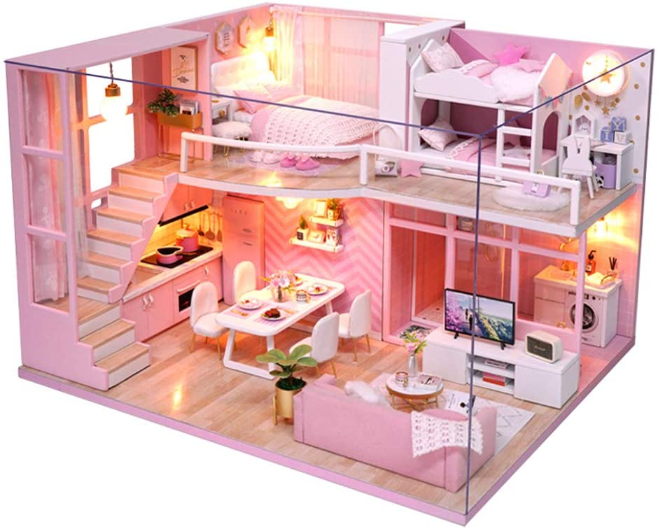 DIY Dollhouse Miniature with Furniture Kit