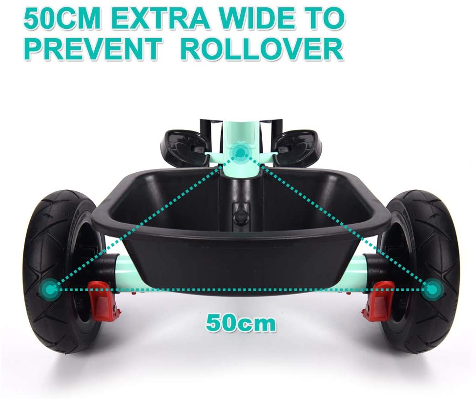 2 in 1 Kids Push Along Tricycle Baby Toddler Trike Bike 3 Wheel Ride On Toy