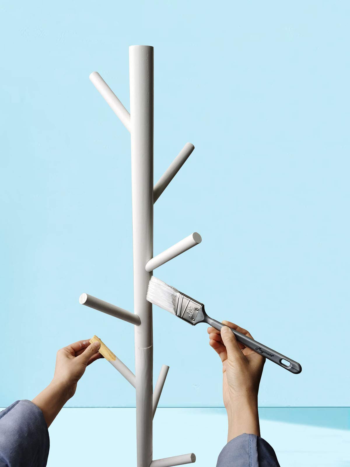 Paint Brushes Set, Angled Sash Stain Brushes Wall Flat Brushes for Arts and Home Improvement, Assorted Sizes (5-Pack)