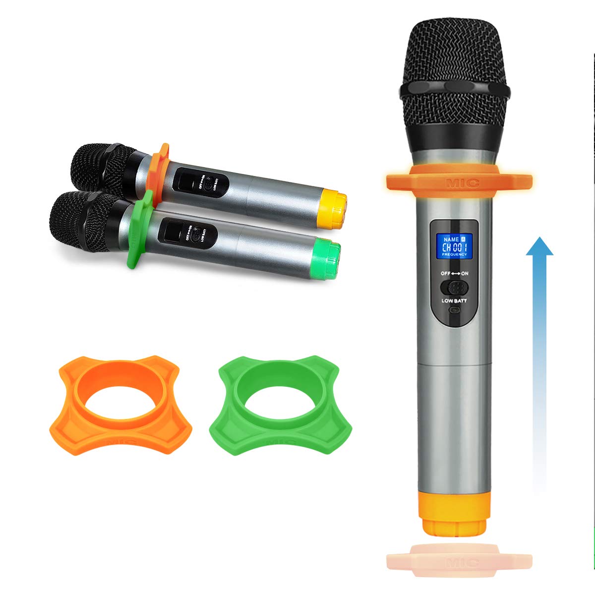Dual Channel Wireless Handheld Microphone, Easy-to-use Karaoke Wireless Microphone System-K036