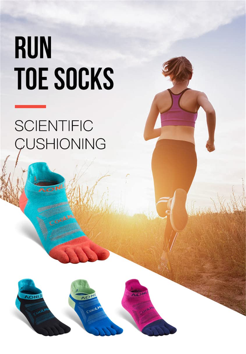 3 Pairs Five Finger Toe Socks Running Anti-Blister Sweat Wicking Quick-dry Breathable Sport Socks Crew Socks