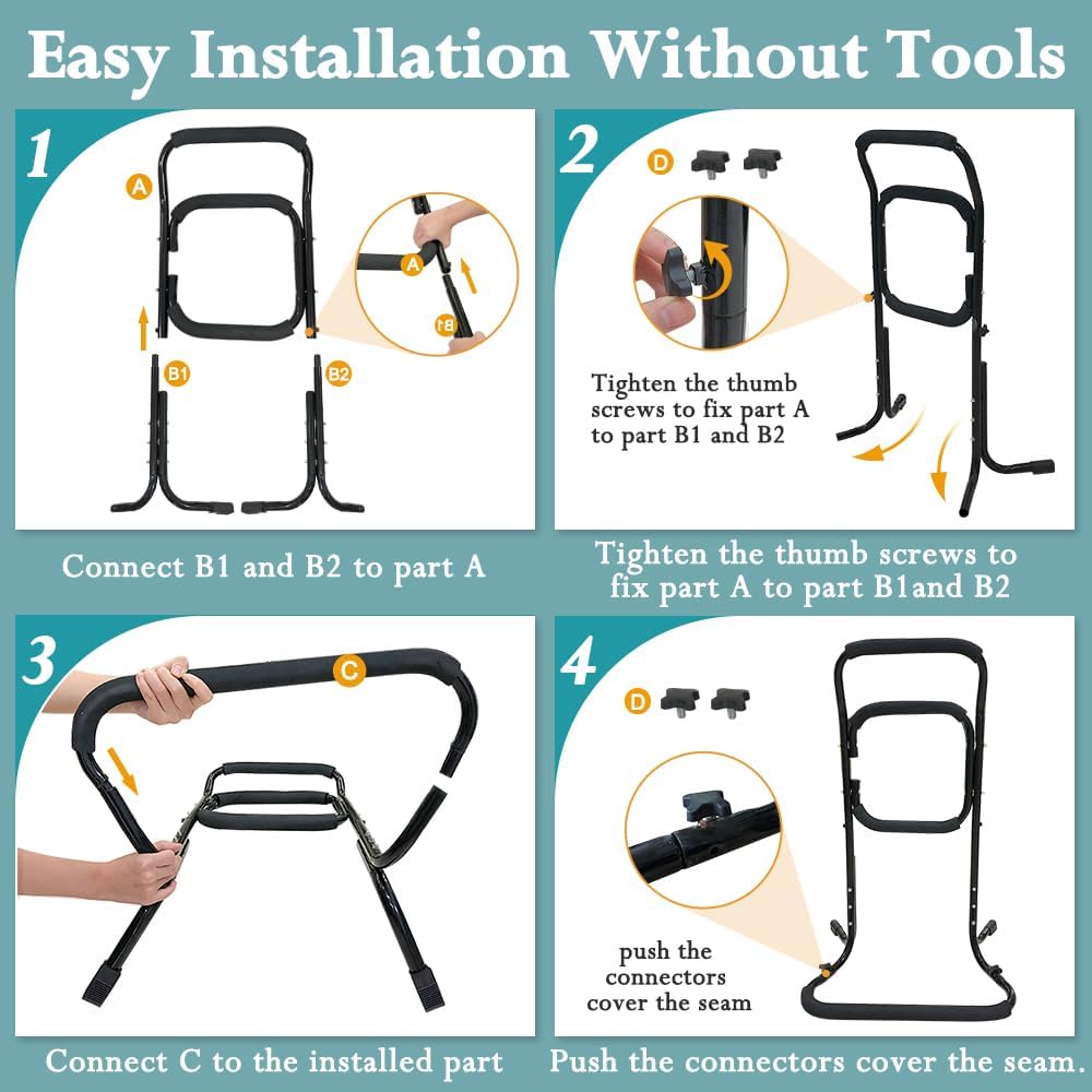 Chair Lift Assist Devices For Seniors Bed Side Rails For Elderly Adults Sit To Stand Lift Standing Aids Supports Grab Bar Help Patient Stand Up & Mobility In Front Of The Couch, Recliner Chair, Toilet