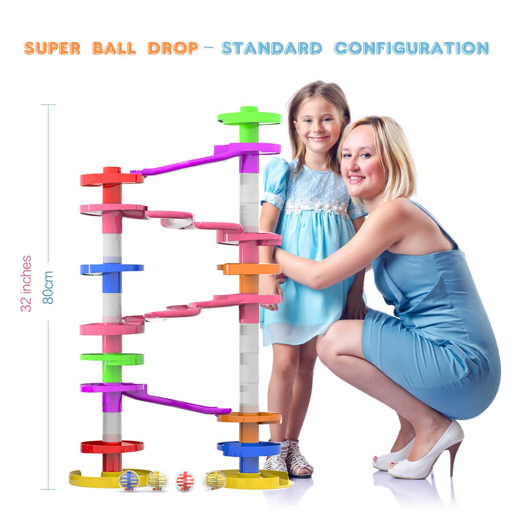 Super Ball Drop Toy, Extra Large Size Activity Tower with Ball Ramp Bridge for Educational and Fun Activity for Toddlers and Children of All Ages - Go, Play Stack and Roll